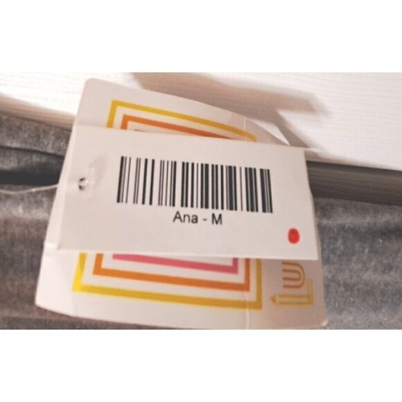 LuLaRoe L "Ana" Heathered Dark Gray w/Yellow Trim Short Sleeve Maxi Dress - Picture 5 of 5